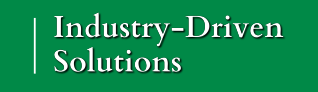 Industry-Driven Solutions text on green background.