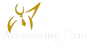 NTC Accounting Firm logo on black background.