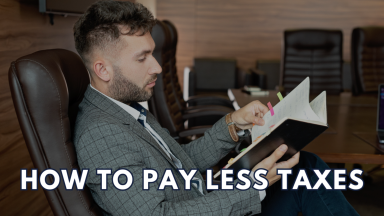 Business owner reviewing financial notes and tax planning strategies to reduce tax liability through proactive tax planning and advisory services.